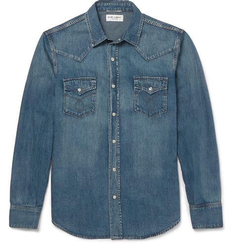 ysl heren shirt|YSL denim shirt.